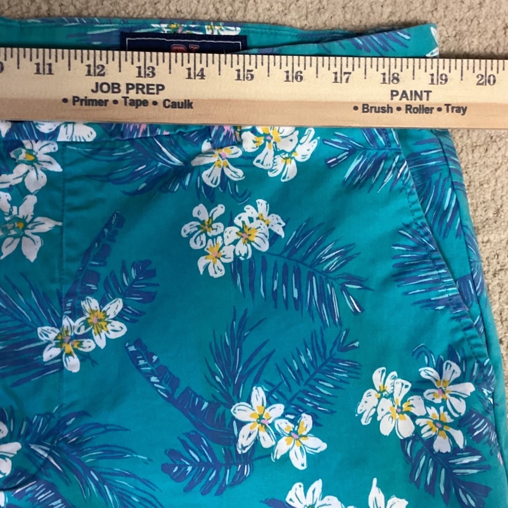 Vineyard Vines Mens Breaker Shorts Size 38 Teal Blue Tropical Floral Palm Print - Picture 5 of 7